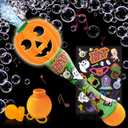 ArtCreativity Halloween Bubble Wand for Kids, 14" Light Up Pumpkin Bubble Wand for Toddlers with LED & Music, Halloween Boo Basket Stuffers for Kids, Haloween Toys for Toddlers