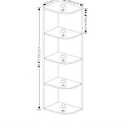 Furinno Pasir 4-Tier Corner Open Shelf Bookcase, Blackwood