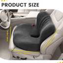 Urban Deco Memory Foam Seat Cushion for Office Chair - Sciatica Pain Relief Coccyx Cushion for Tailbone Pain - Orthopedic Gel Seat Cushion for Car & Desk - Non-Slip Bottom with Breathable Cover, Black