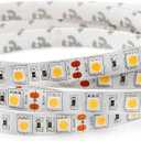 Flexible Led Strip Lights UL(E477884) DC 24V 72W SMD5050 300LEDs Led Tape Light Daylight White 4000K 5Meter/ 16.4Feet Using for Gardens, Homes, Kitchen, Car and Bar (Daylight White, 16.4Ft IP20)
