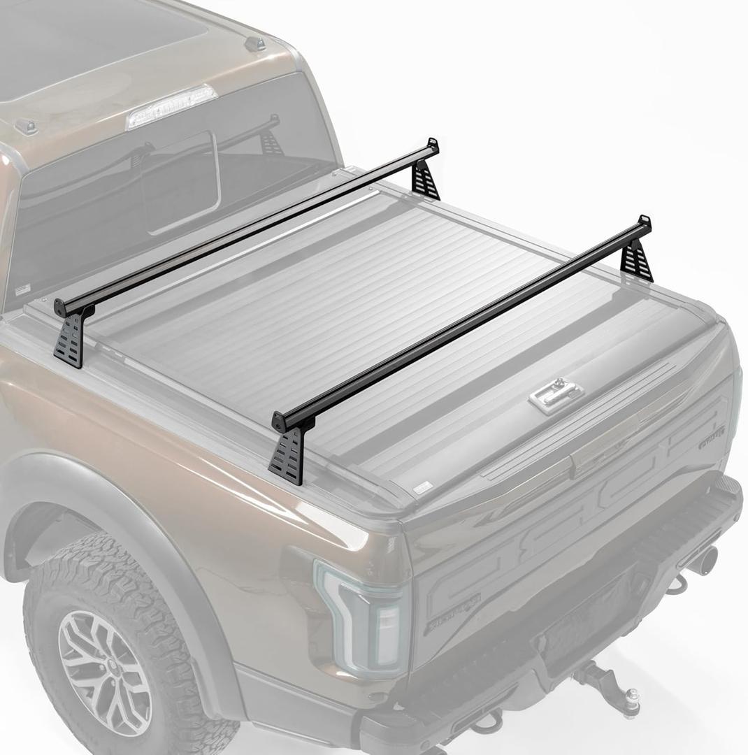 Adjustable Truck Bed Rack Cross Bars,Compatible with Mid-Size Trucks with Tonneau Covers Or Without Tonneau Covers|Length 65"|2PCs|Made of high-Strength Aluminum Alloy