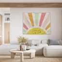 AQYIP Retro Boho Sunshine Lucky Girl Tapestry Wall Hanging, Luckiest Girl in the World Tapestry Decorative, Boho Colorful Sun Wall Blanket Decor for Nursery Toddler Little Girls Room, 50x60 Inch