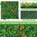 Grass Wall Panels, 20"x20" 8pcs Artificial Grass Backdrop Wall with Tropical Leaves, UV-Anti Faux Greenery Plant Boxwood Panels for Privacy Fence Screen, Green Wall Decor for Outdoor Indoor