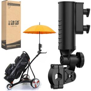 10L0L Heavy Duty Golf Push Cart Umbrella Holder - 180 Adjustable Aluminum Base for Golf Carts, Strollers, Wheelchairs & Bikes | Universal Mounting Design