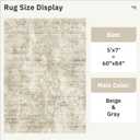 Soalmost Abstract Rug 5x7 Machine Washable Area Indoor Beige Gray White Low Pile Non-Slip Foldable Thin Accent Rugs for Bedroom Living Room Dining Room Grey