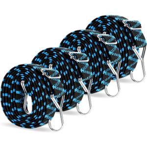 Adjustable Bungee Cords, 80 Inch Bungee Cords with Hooks Heavy Duty, Flat High Elastic Rubber Bungee Straps for Camping, Securing Tarps, Moving Cargo, Camps, Tarps