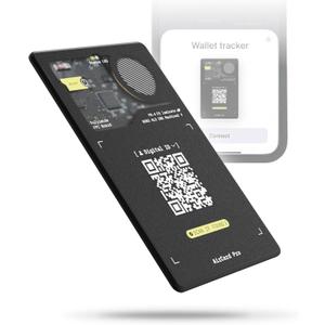 Rolling Square AirCard Pro - Apple Find My only  Bluetooth Tracker Card (2 Pack), Wireless Charging, Digital ID, Anti-Loss Wallet Finder, Black