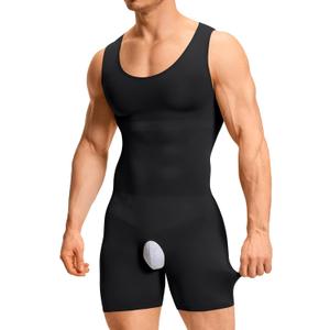 TAILONG Mens Shapewear Tummy Control Bodysuit Sleeveless Compression Shirts Slimming Body Shaper Fajas Para Hombres (Small, Black)