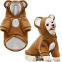 Small Dog Hoodie Soft Warm Fleece Fall Winter Dog Clothes Cute Puppy Sweaters Cat Coat Funny Blank Pullover Doggy Hooded Sweatshirts for Small Dogs Chihuahua Costumes Kitten Outfits(Brown,M) (M(Suggest 5.5-7.5 lbs))