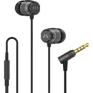 SoundMAGIC E11 Wired Earbuds No Microphone HiFi Stereo Earphones Noise Isolating in Ear Headphones Powerful Bass Tangle Free Cord Black