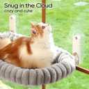 Zakkart SnugCloud Foldable Cat Window Perch - Cordless, Ultra Soft Machine Washable Bed with 4-Sided Bolster, Metal Frame - Window Hammock for Large Cats and Kittens (Gray, Large)