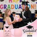 Graduation Gift Cat Stuffed Animal - Pink Cat with Graduation Cap Gown Plush Toy for Kindergarten Preschool Elementary Graduation 2026 Soft Personalized Graduation Gifts for Kids Girls Her 9 Inch