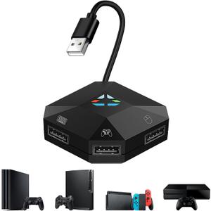 Adapter Keyboard and Mouse Converter for N Switch, Keyboard and Mouse Adapter Compatible with PS4/PS3/Xbox360/Xbox One Consoles, Supports Custom