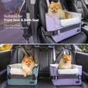 PETSFIT Dog Car Seats for Small Dogs – Patented Safety Buckles – Safety Tether – Foldable Travel Cat Car Seat Reduces Anxiety & Road Trips – Stable Frame, Fits Front/Back Seat (Lavender Purple)