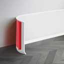 32.8Ft Vinyl Baseboard Molding Trim, Flexible Peel and Stick Wall Base with Self-Adhesive Backing, Waterproof Cove Base, Wall Protection & Floor Gap Covering, White (W:1.97'')