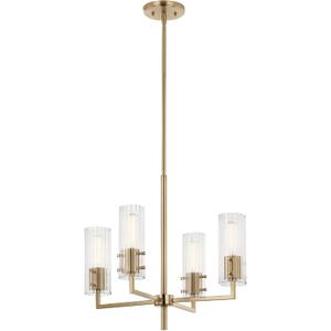 Velestino 20.5" 4 Light Chandelier in Champagne Bronze, for Small Foyer, Dining Room, Living Room, Bedroom, (19.25" x 20.5") 52678CPZ