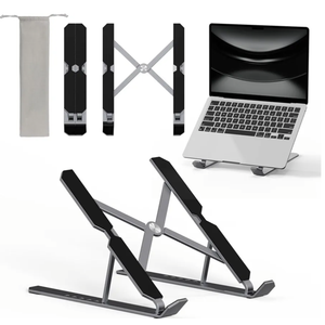 Portable Laptop Stand, 6-Level Adjustable & Foldable Laptop Stand for Desk, Magnetic Storage with Non-Slip Pads, Ventilated Cooling Design, Includes Travel Carry Bag, Fits Laptops up to 16 Inch