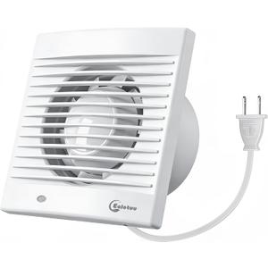 6'' Bathroom Exhaust Fan, Wall and Window Mounted Ventilation Fan, IPX2, 35dB Low Noise Quiet Operation, 18W, 188CFM, 6 Inches Duct with Plug, Fit for Bathroom, Living room, Kitchen, Garage