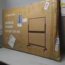 Double-Sided White Board on Wheels, 48x60 Inch (4'x5') Large Magnetic Mobile Dry Erase Board, Height Adjustable Stand Rolling Whiteboard for Office, Classroom, Home School Use, Black