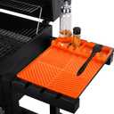 Griddle Mat Barbeque Grill Accessories Tools for Blackstone, Side Shelf Mat Grill Pad for Outdoor Grill Kitchen Counter Spatula Silicone Mat with Drip Pad for Kitchen, Cooking, Countertop (Orange)
