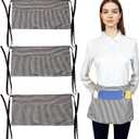 3 Pack Waist Apron with 3 Pockets, Stripes Half Apron, Waitress Apron with Pockets, Server Aprons kitchen aprons