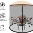 Mosquito Net for Patio Umbrellas - Bug Screen for 7.5ft Umbrella to Keep Out Insects - Zippered Mesh Cover with Weighted Bottom by Pure Garden
