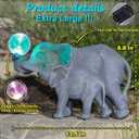 Solar Elephant Statues Lights for Outdoors Garden Decor, Large Outdoor Elephant Statues, Modern Elephant Resin Statue Decorations with Color-Changing Bulb, Unique Housewarming Gifts for Mom, Women