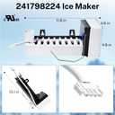 241798224 241798231 Refrigerator Ice Maker, Compatible with Electrolux, Frigidaire, Kenmore, Crosley, Direct Replacement for 241798201, 5304456671, 241642501, Fast Ice Making, Adjustable Ice Size