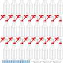 Eccliy 20 Pack 16oz Empty Spray Bottles, Leakproof Cleaning Bottles with Measurement and Adjustable Nozzle for Housekeeping, Commercial Use (Cylinder, Red White Spray Head)