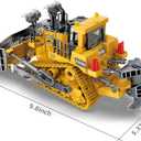 Dwi Dowellin Rc Bulldozer Toys for Boys, Construction Remote Control Bulldozer with Metal bulldozing Shovel Lights/Sounds for Kids Boys