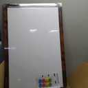 4 THOUGHT Dry Erase Board, 36" x 24" Magnetic Whiteboard Brown Vintage Wood Frame Wall-Mounted White Board Decorative Notice Board School, Office, Home, 6 Magnets 4 Markers 1 Eraser