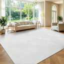 Pauwer 9x12 Area Rugs for Living Room, Modern Non Slip Washable Rug, White