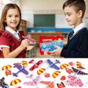 28 Pack Valentines Day Gifts for Kids, Foam Airplanes Party Favor Set with Valentines Greeting Cards for Kids, Valentine's Day School Prize Party Favor, Classroom Exchange Gift Set