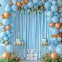 Blue Backdrop Curtains 2 Panels - Wrinkle-Free Light Blue Curtains Polyester Photography Drapes Photo Background for Baby Shower Birthday Party Decorations- 8 X10FT (Blue)