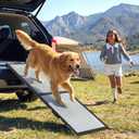 XLarge Dog Ramp for Car, SUV & Truck 71" Joint & Spine Relief, Anti-Slip Surface, Heavy-Duty, Stable, Up to 200 lbs