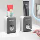 Automatic Toothpaste Dispenser for Kids, 2PCS Toothpaste Squeezer for Kids & Family Shower Decor, is Wall Mounted Bathroom Accessories Organizer. (Black, TD27)