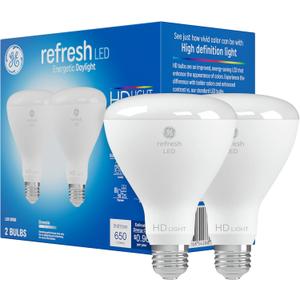GE Refresh LED Light Bulbs, 65 Watt, Daylight, BR30 Indoor Floodlights (2 Pack)