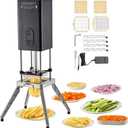 VEVOR Commercial French Fry Cutter, 1/2-Inch 3/8-Inch Blade Stainless Steel Vegetable Fruit Chopper with 2 Replacement Blades, Electric Potato Slicer Dicer for Restaurants & Home Kitchen