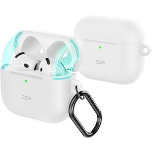 ESR for AirPods 4 Case, Compatible with Apple AirPods 4 Case (2024) (USB-C), Magnetic Lid, Full Drop Protection Cover with Carabiner, Cloud Series, White
