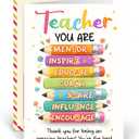 2 x Teacher Cards, Teacher Greeting Card With Colorful Pencil Artwork, Teachers Appreciation Gift Card For Back To School, Happy First Day Of School Card, Teachers Birthday Gifts From Student, Parent Or Class