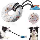 Aktor E-TPU Dog Balls, Interactive Dog Toys Tug of War, Teething Toys for Boredom to Keep Them Busy, Indestructible Dogs Toy for Dogs 2 Types (5 inch, Lemon-Blue)