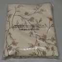 Beige Tan Floral Shower Curtain 72x72, Lightweight Faux Linen Bathroom Curtains, Twiggy Leaves Botanical Cottagecore Farmhouse Decor, Water Repellent Fabric