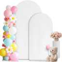 White Arch Covers Set of 2 7.2FT, 6FT Arch Backdrop Cover Spandex Stretchy Wedding Arch Backdrop Stand Cover for Birthday Baby Shower Banquet Party Background Decor Double Sided (White,7.2FT and 6FT)