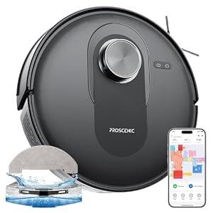 Proscenic Q8 Robot Vacuum and Mop Combo 【4200 Pa Suction, LiDAR Nav】 Mopping Robotic Vacuum Cleaner with 200 Min Run, Automatic Self-Charging, WiFi APP Control for Indoor Floor, Pet Hair, Carpet