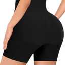 DERCA Butt Lifter Panties Padded Underwear for Women Seamless Booty Pads Hip Enhancer Panty (Large, #2 Black (Tummy Control))