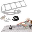 ZUEXT Bed Ladder Assist 160 inch Grey Pull Up Assist Device w/ 5 Handles Grips, Adjustable Rope Ladder Straps, Sit Up Handle Helper for Elderly Seniors Adults Pregnant Injury Handicapped Patients