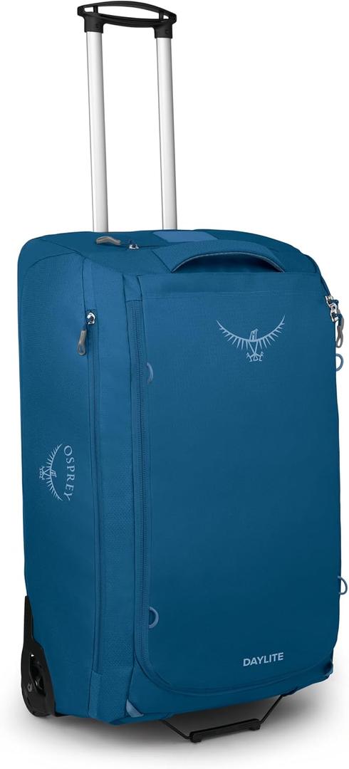 Osprey Daylite 85L Wheeled Collapsible Travel Duffel Bag - Lightweight Rolling Suitcase, Night Shift Blue