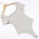 AUROLA Everyday Square Neck Bodysuits,Going Out Short Sleeve Double Lined Stretchy Shirt Tops M