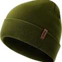 Beanie for Men/Women Winter Hat Knit Cuffed Soft Warm Unisex Skull Stocking Cap (Army Green)