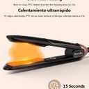 Terviiix Non-Snagging Ceramic Flat Iron Hair Straightener 1 inch, Plancha De Cabello,3X Less Damage Hair Straightener and Curler, 15s Fast Heating, 5 Adjustable Heats, Max 450F